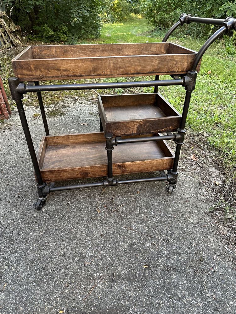 Wózek barowy metalowo-drewniany