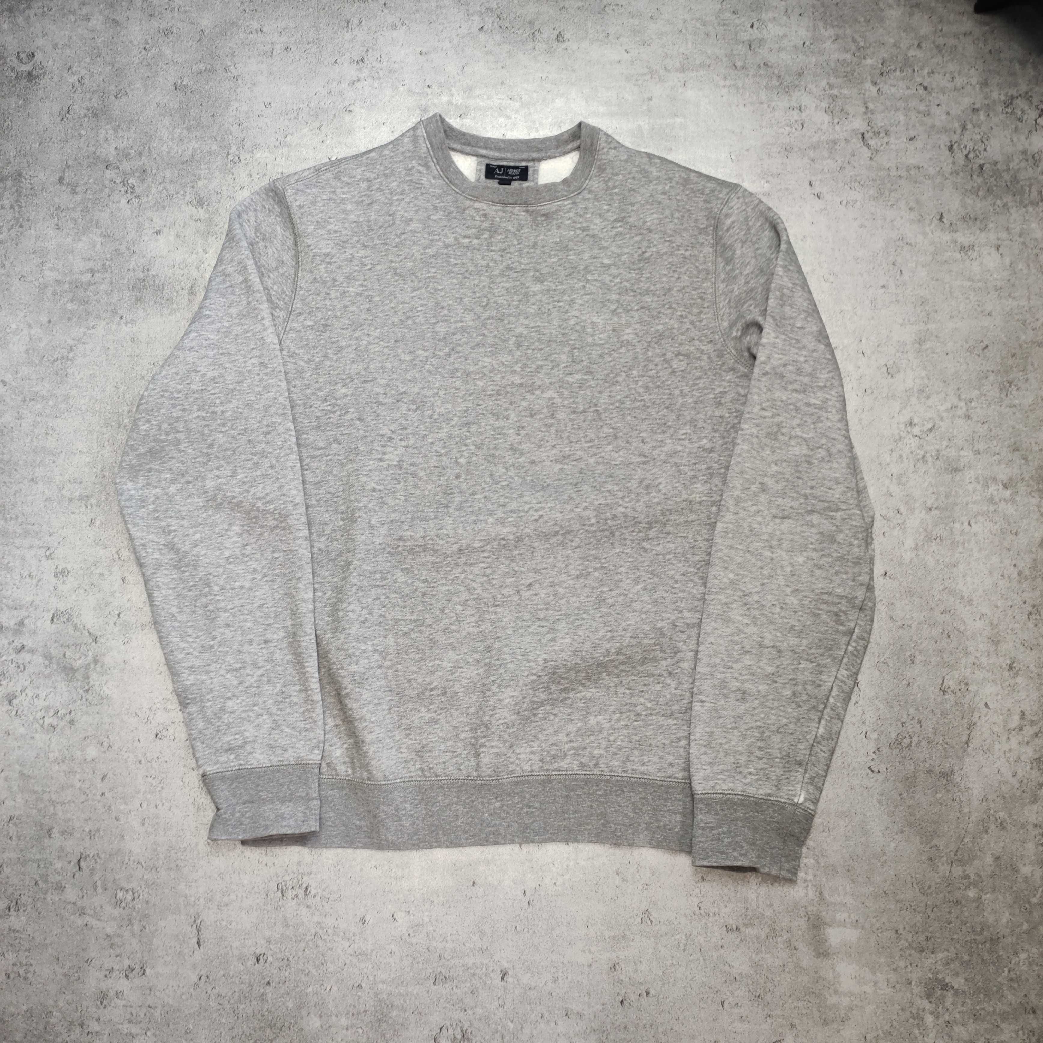 MĘSKA Bluza Premium Crewneck Emporio Armani Jeans EA7 Małe Logo Szara