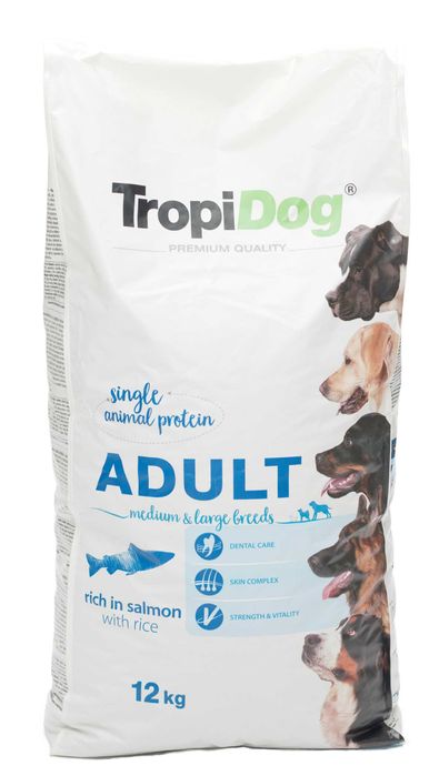 TropiDog Salmon Medium Large ADULT Łosoś 12kg dla psów
