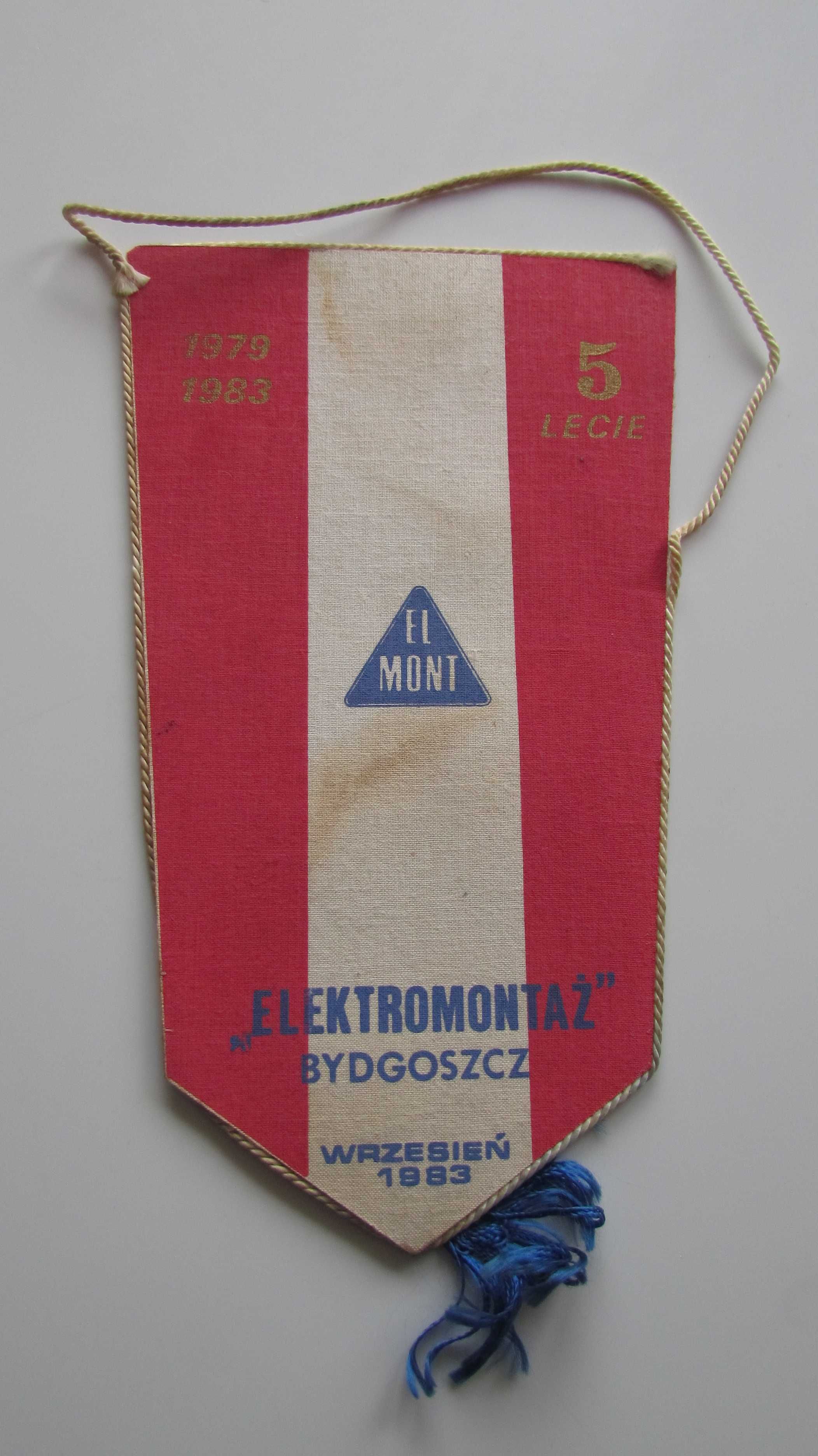 Proporczyk Elektromontaż Bydgoszcz 5 lat herb 1983