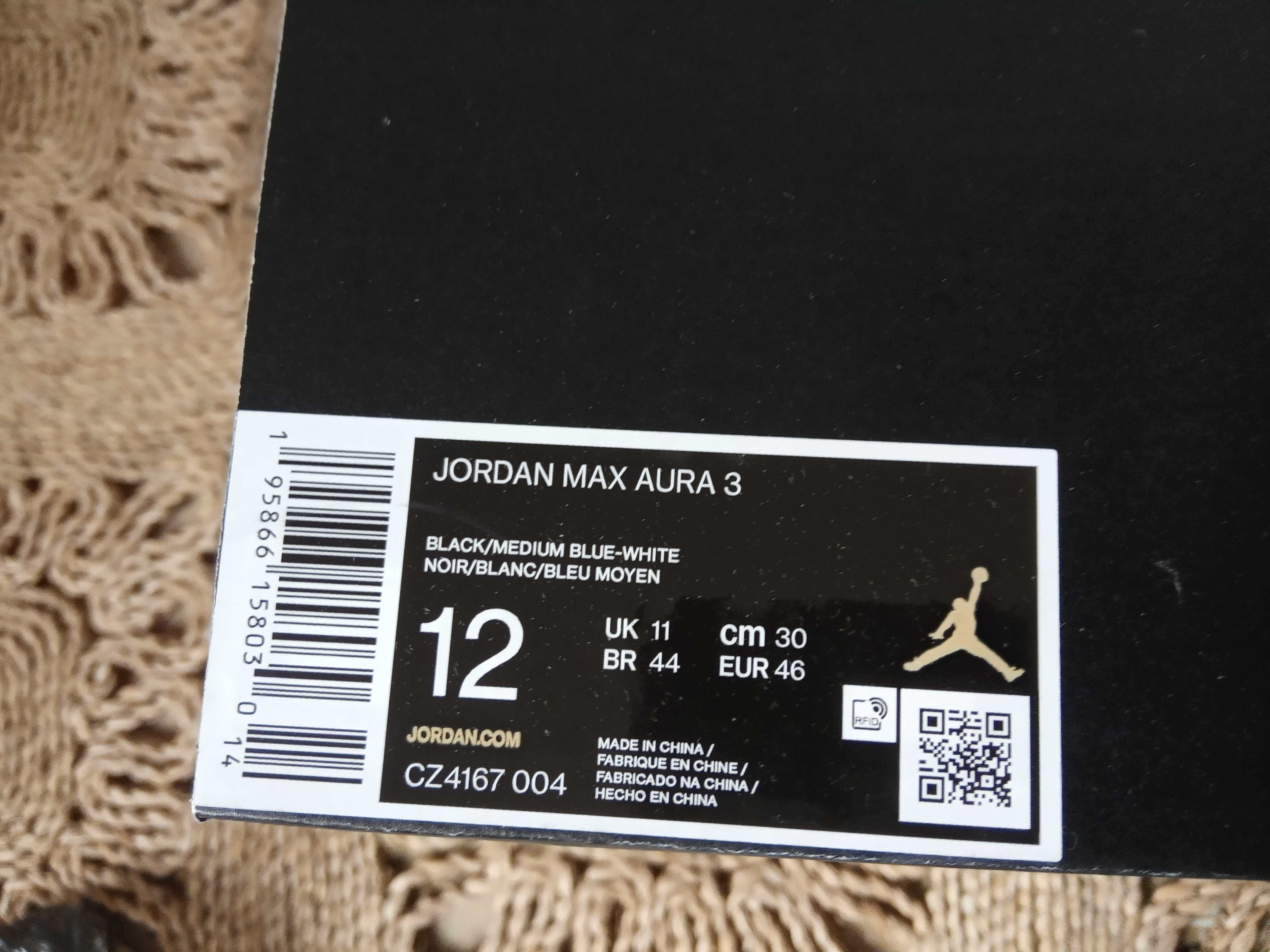 (r. 46/ us 12) Nike Jordan Max Aura 3 Black White Pink CZ4167,-004
