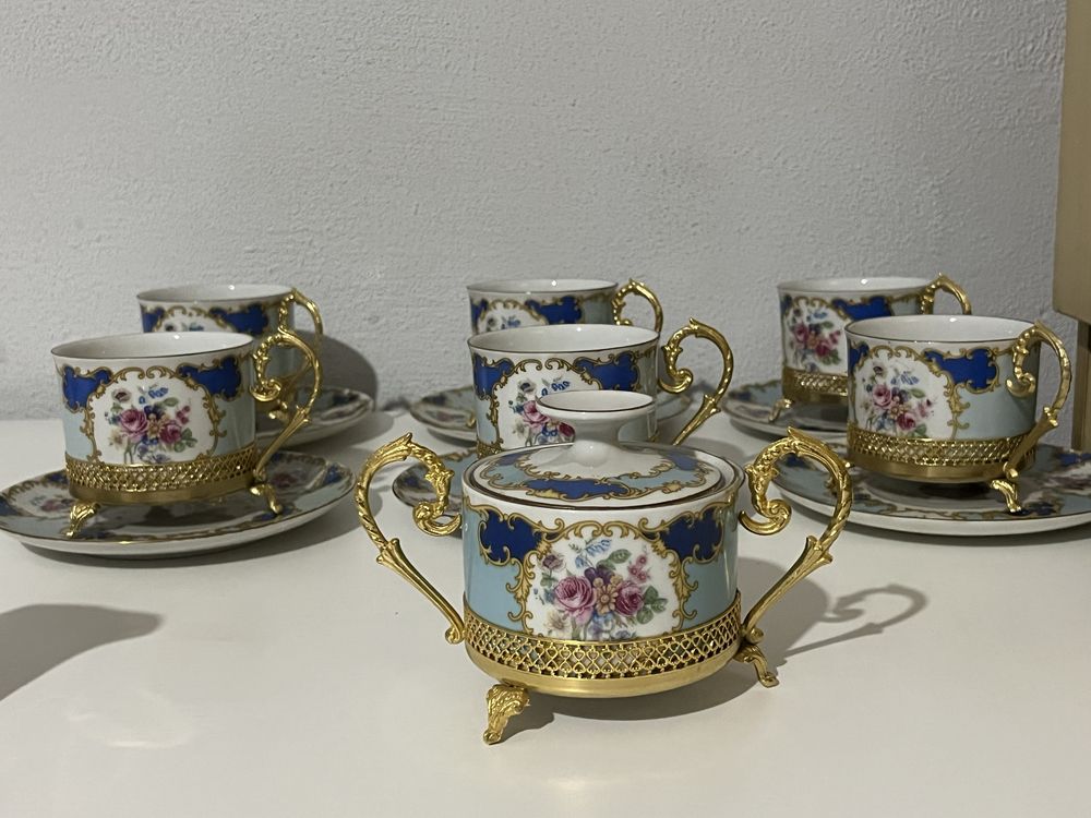 Conjunto de chá Copie De Limoges Pocelaines Très Fines