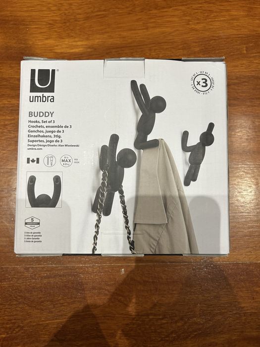 Cabide de Parede UMBRA 3 Buddy Preto
