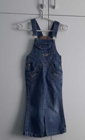 Ogrodniczki jeansowe spodnie dla dziewczynki 92