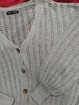 sweter ażurowy szary oversize