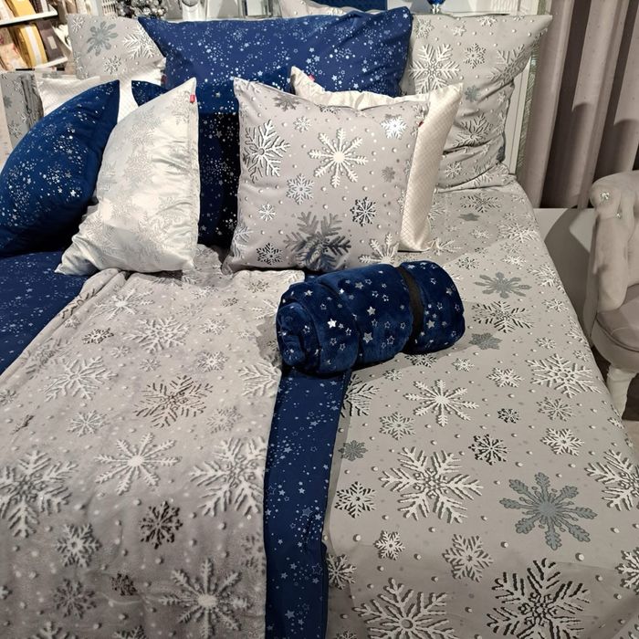 Nowa Home&you pościel satynowa frostelly świąteczna szara 200x220