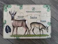 Drewniane puzzle 12 elementów Sarna