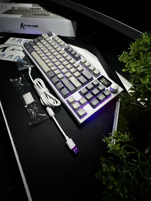 ‼️•Механічна клавіатура Attack Shark K86 Blue-White/Retro Grey•‼️