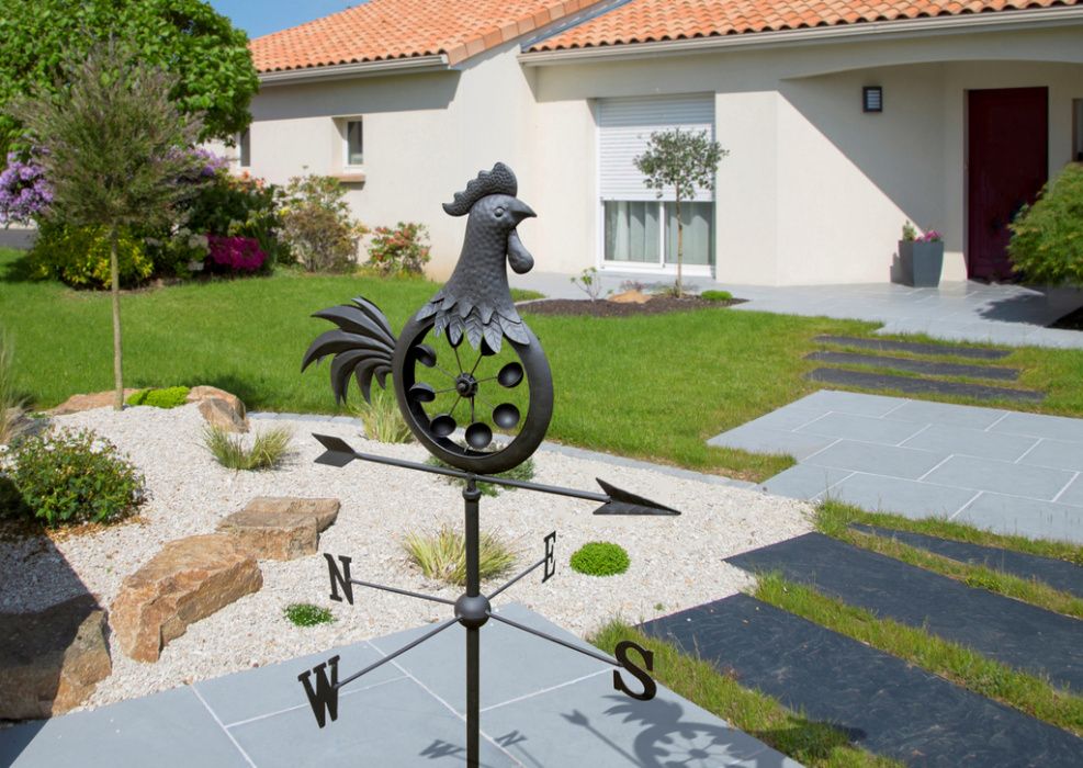 Wiatrowskaz stalowy obrotowy KOGUT figura ogrodowa