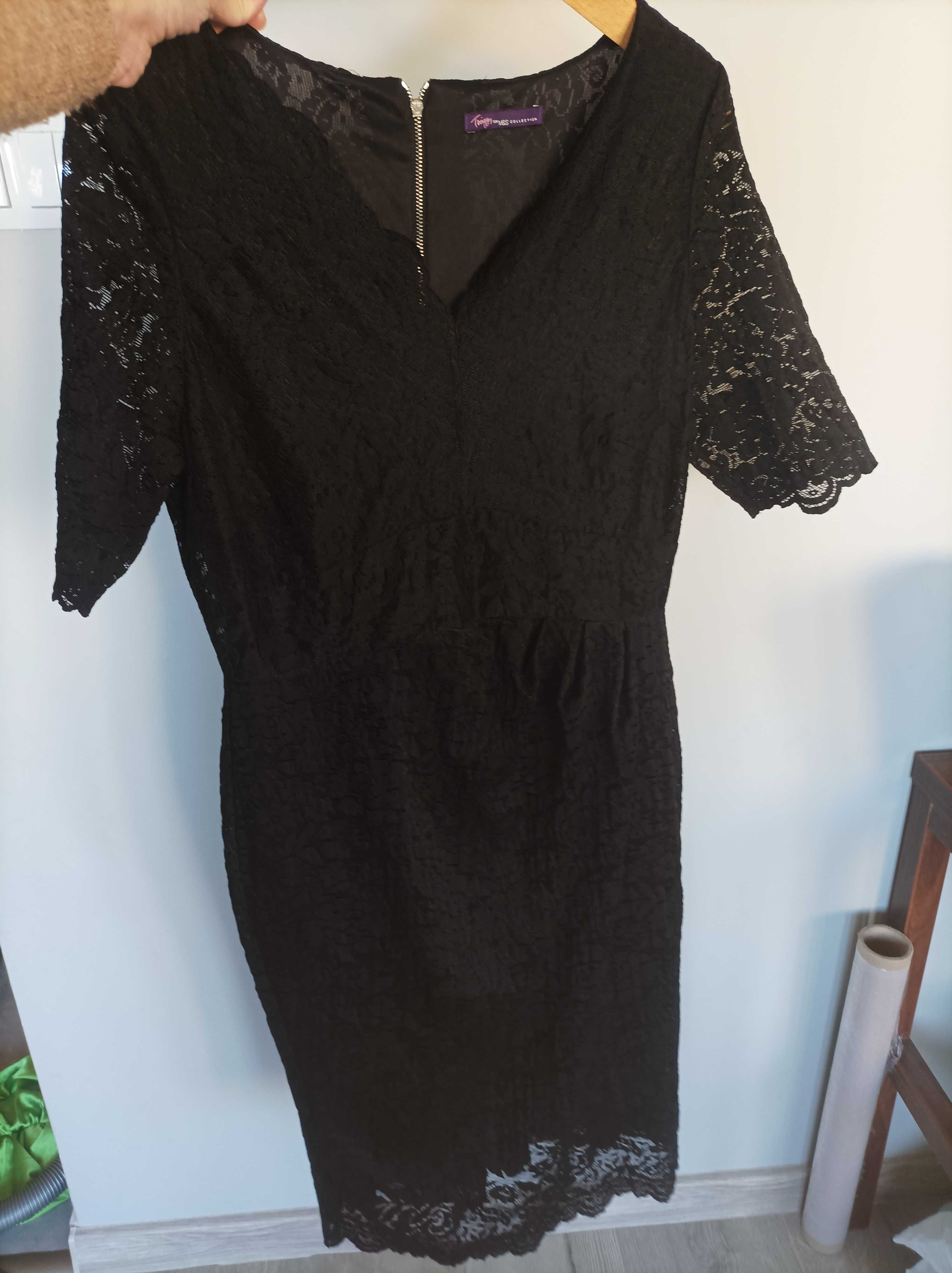 Sukienka czarna koronkowa elegancka rozm L XL