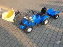 New holland traktor koparka na pedały Rolly Toys z przyczepą wywrotką
