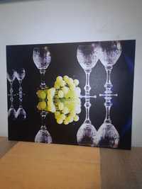 Obraz odbicie lustrzane kieliszek winogron