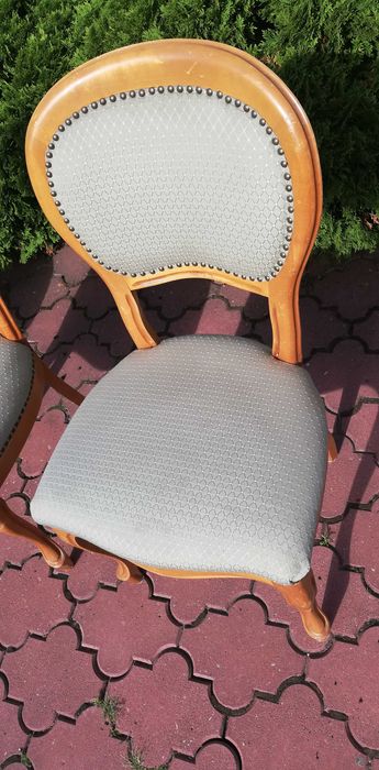 Krzesła do stołu stylowe Ludwikowskie tapicerowane stół fotel