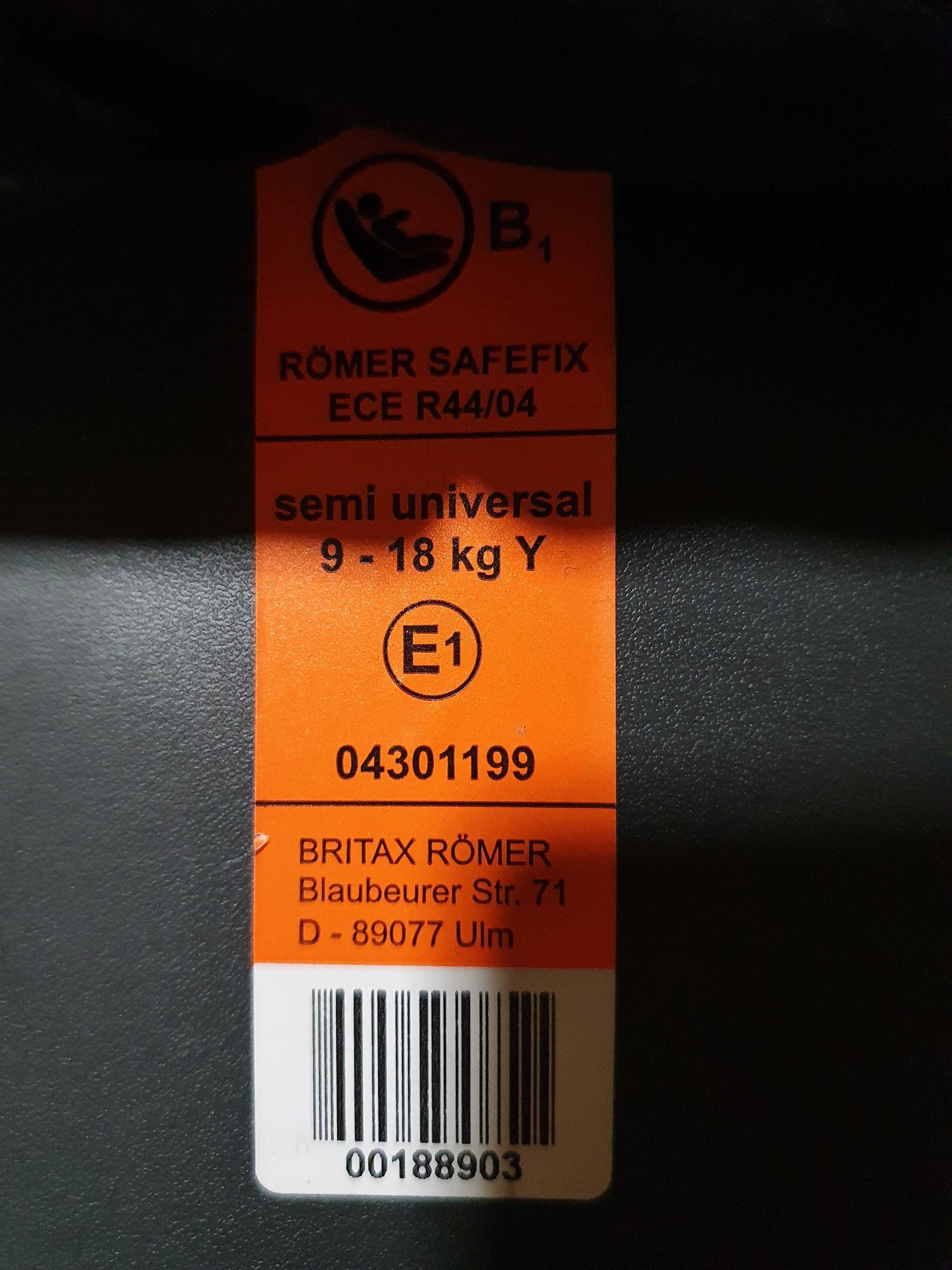 Fotelik Britax Romer 9-18 kg z nóżką stabilizującą i isofix