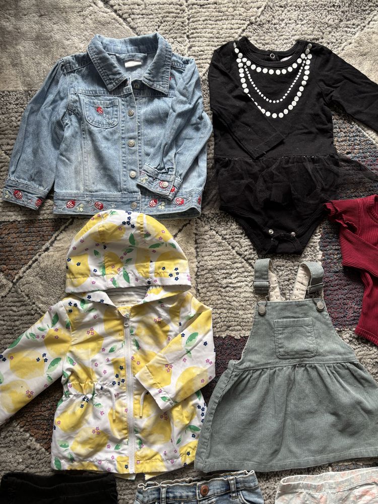 Zestaw 16 ubranek dla dziewczynki r.74-Zara, H&M, Newbie, Gap-śliczne
