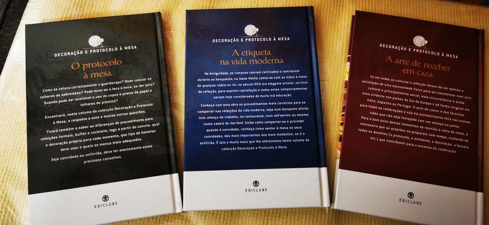 3 Livros "Decoração e Protocolo à mesa" da Ediclube