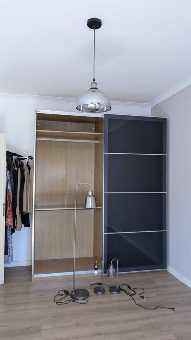 Candeeiro teto - Prata / Cromado / Cinza / Vidro Fumado - impecável