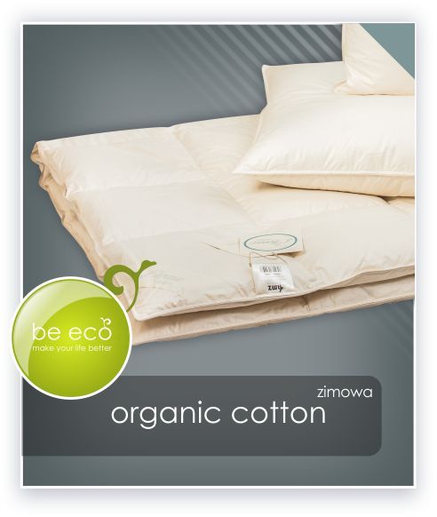 Kołdra AMZ ORGANIC COTTON całoroczna puch 90% 180x200cm Naturalny