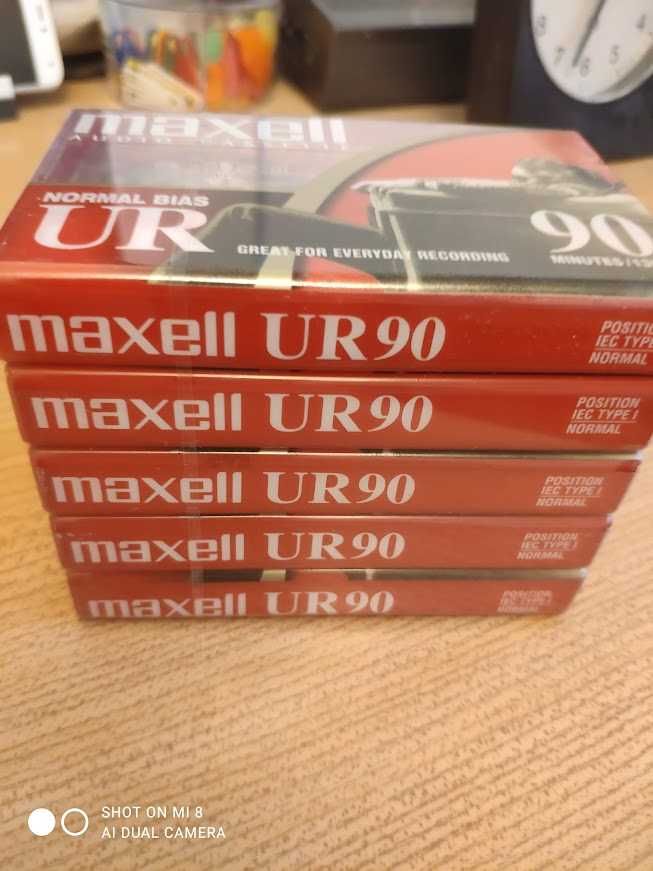 5 kaset Maxell UR-90 fabrycznie zapakowane