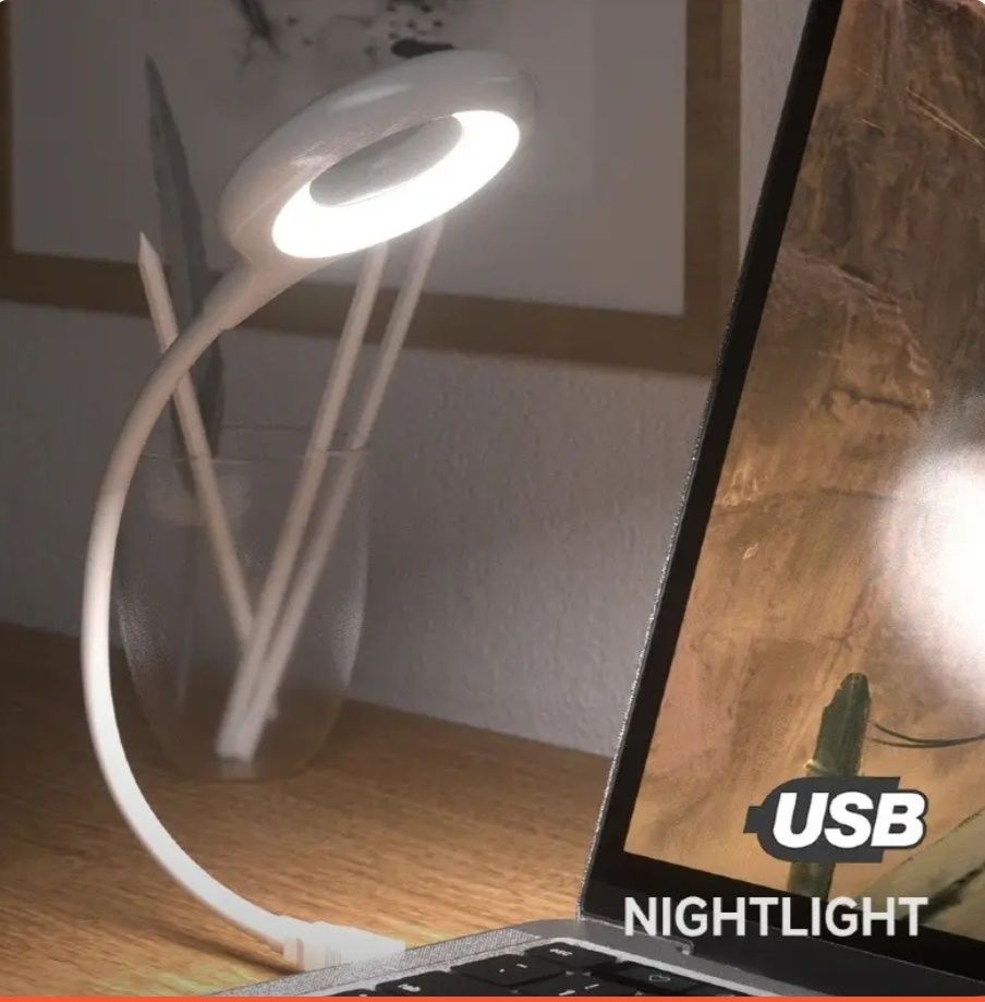 Гнучка світлодіодна USB лампа для ноутбука, повербанка, читання в темр