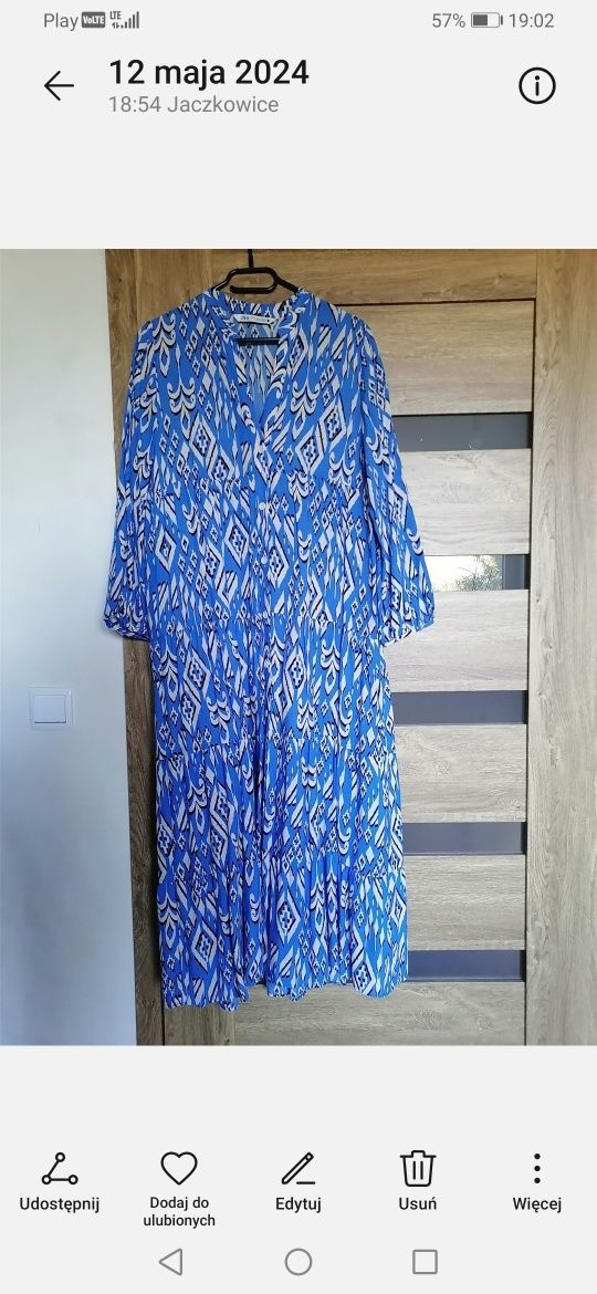 Niebieska sukienka Zara luźna