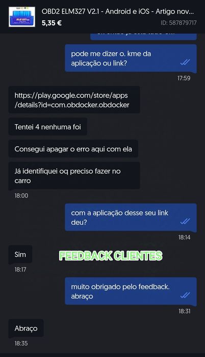 OBD2 ELM327 V2.1 - Android - Artigo novo e selado