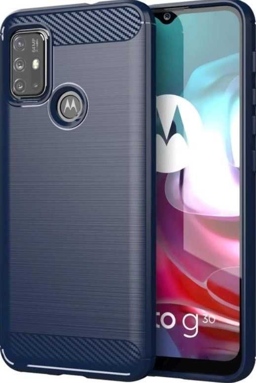 Противоударный чехол накладка для Motorola G10 G20 G30 карбон 2 цвета