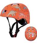 Kask rowerowy dziecięcy 2-8 lat pomarańczowy dinozaury