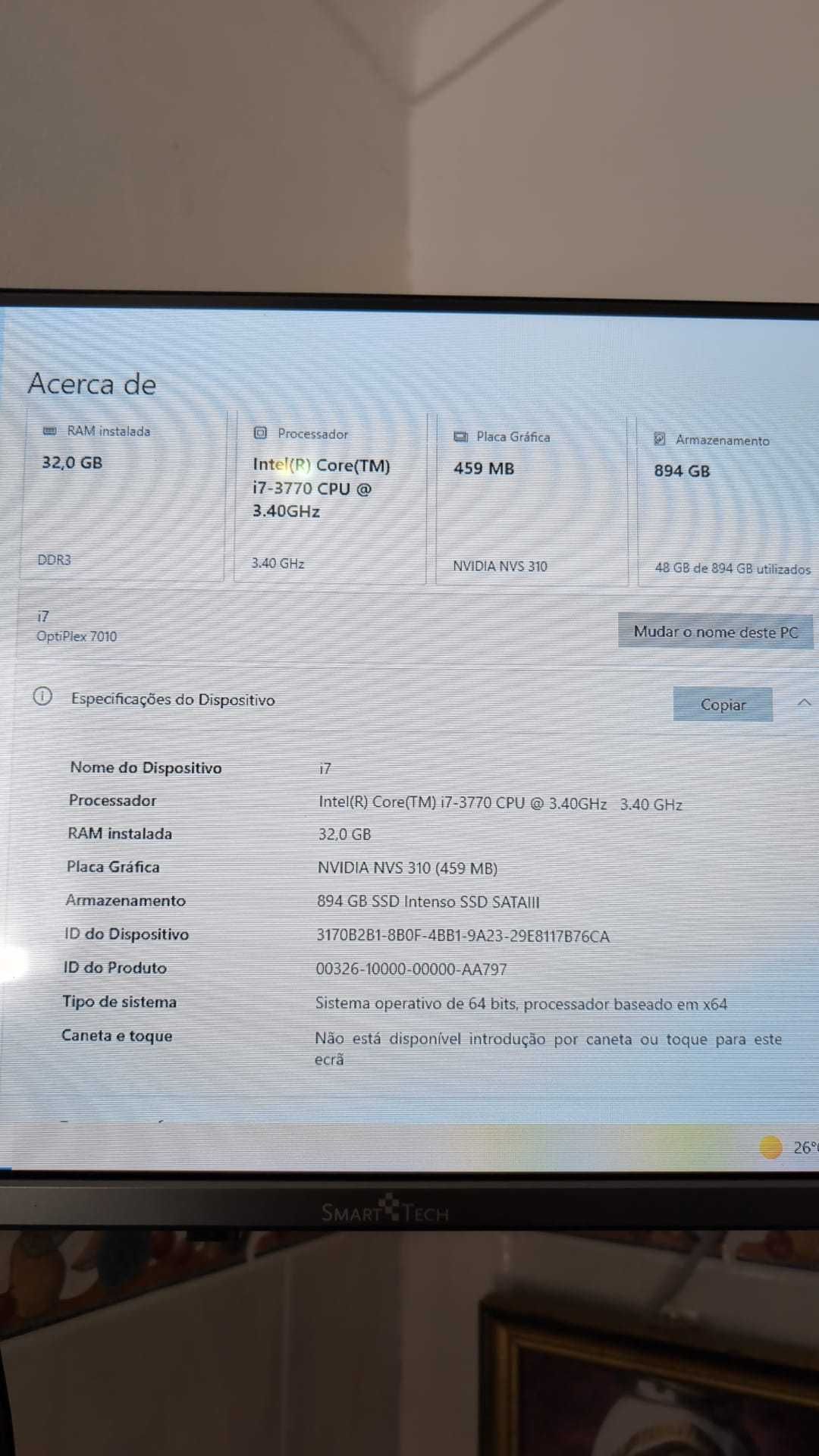 Computador Dell Optiplex 7010 i7-3770 usado em muito bom estado