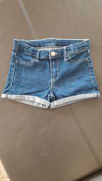 Spodenki H&M 122 6-7 lat szorty krótkie dziewczęce jeansowe j. Nowe