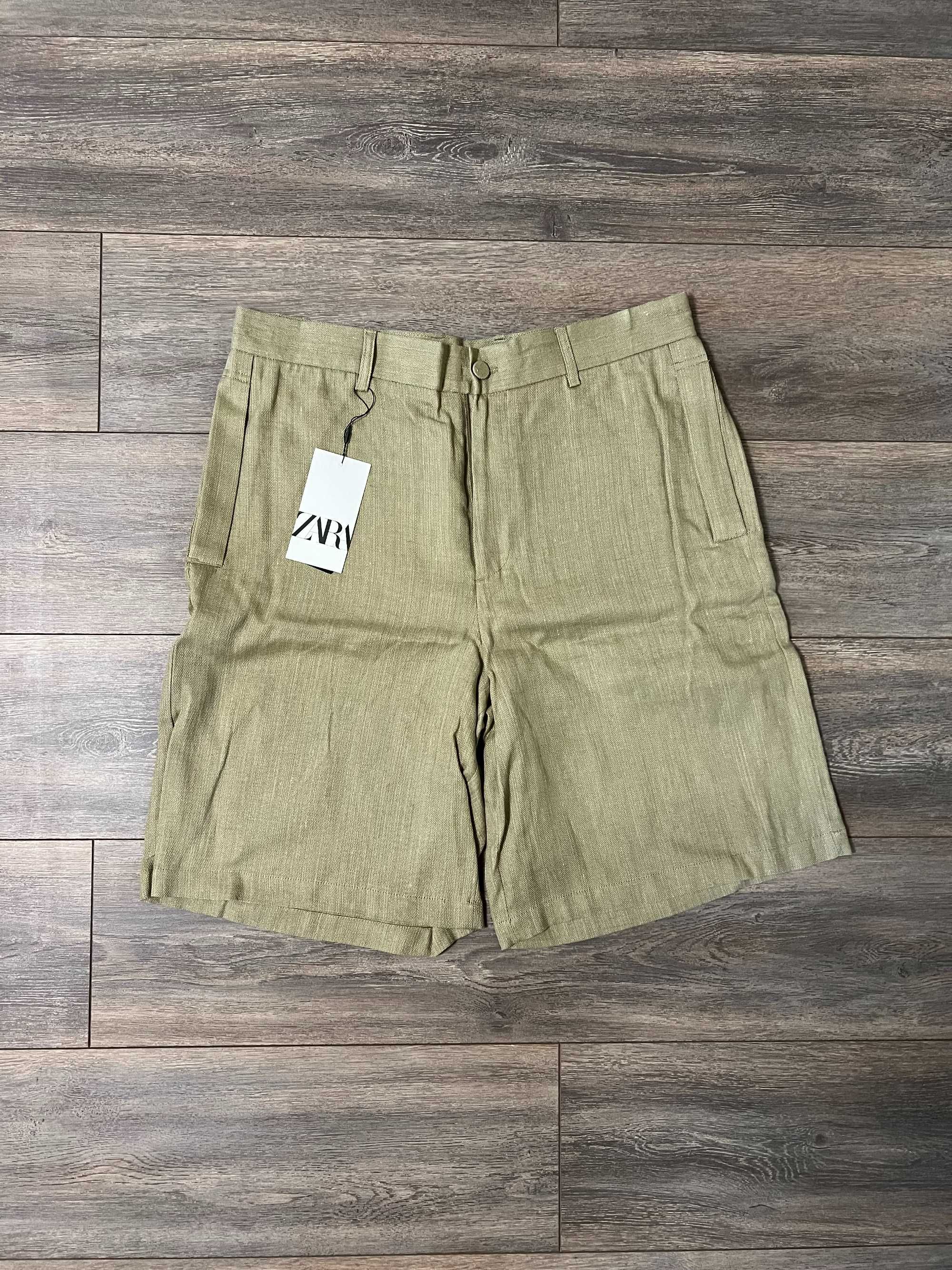 Бавовняно-льняні шорти Zara (р. L)