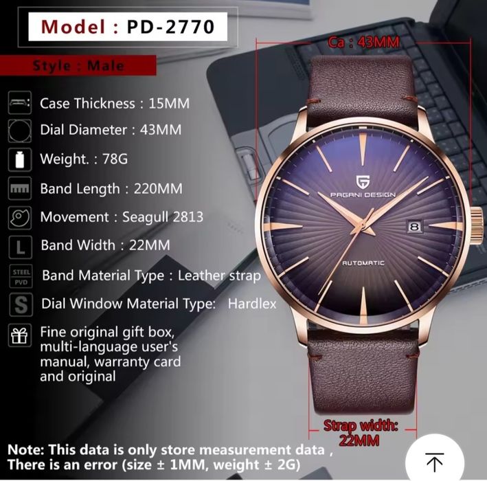 Zegarek męski Pagani Design PD-2770