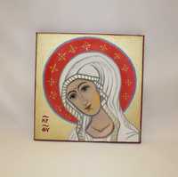 Obraz olejny Matka Boża Fatimska ikona Maryja na prezent Komunię
