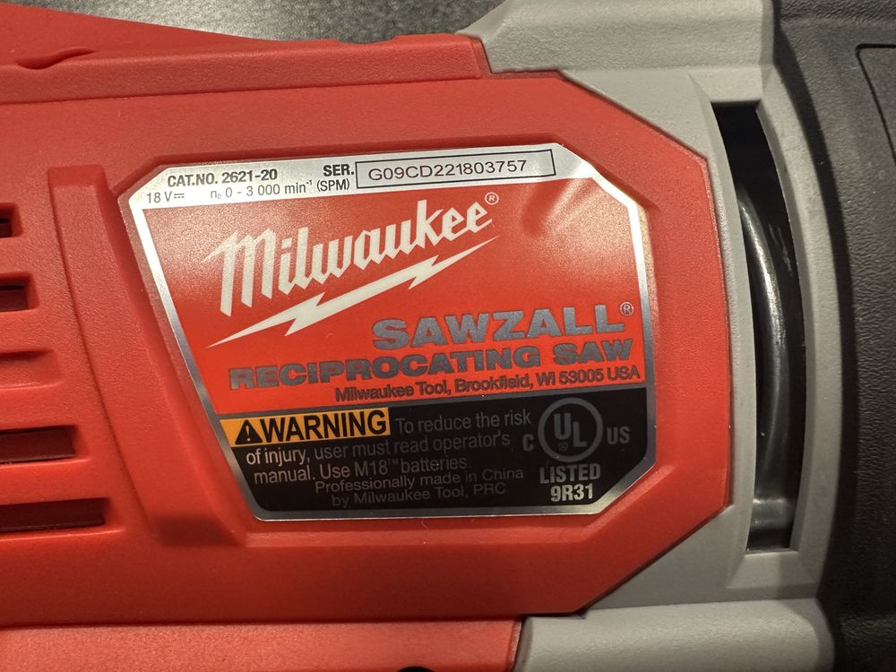 Сабельная пила Milwaukee 2621-20. M18. USA