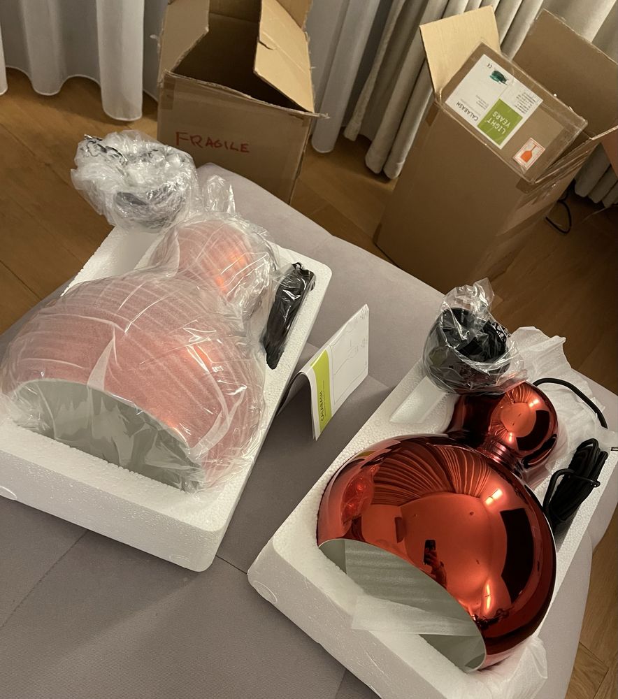 2 lampy, Light Years, Calabash P2, red chrome, Fritz Hansen
