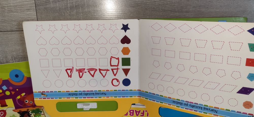 Książki do zmazywania Cyfry i kształty + Alfabet i kolory + Liczenie