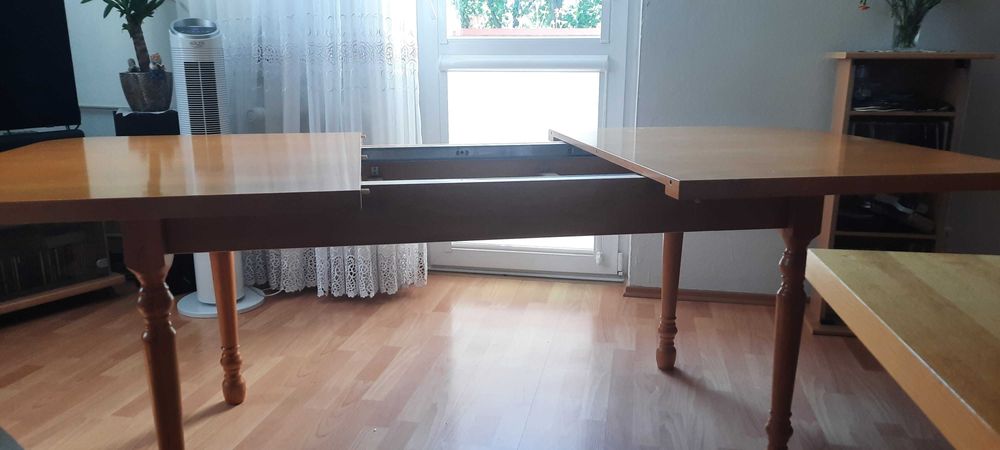 Stól rozkladany 90/15/238cm Buk polysk