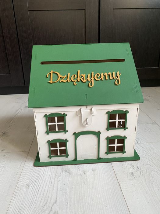 Pudełko skrzynka na koperty weselne domek