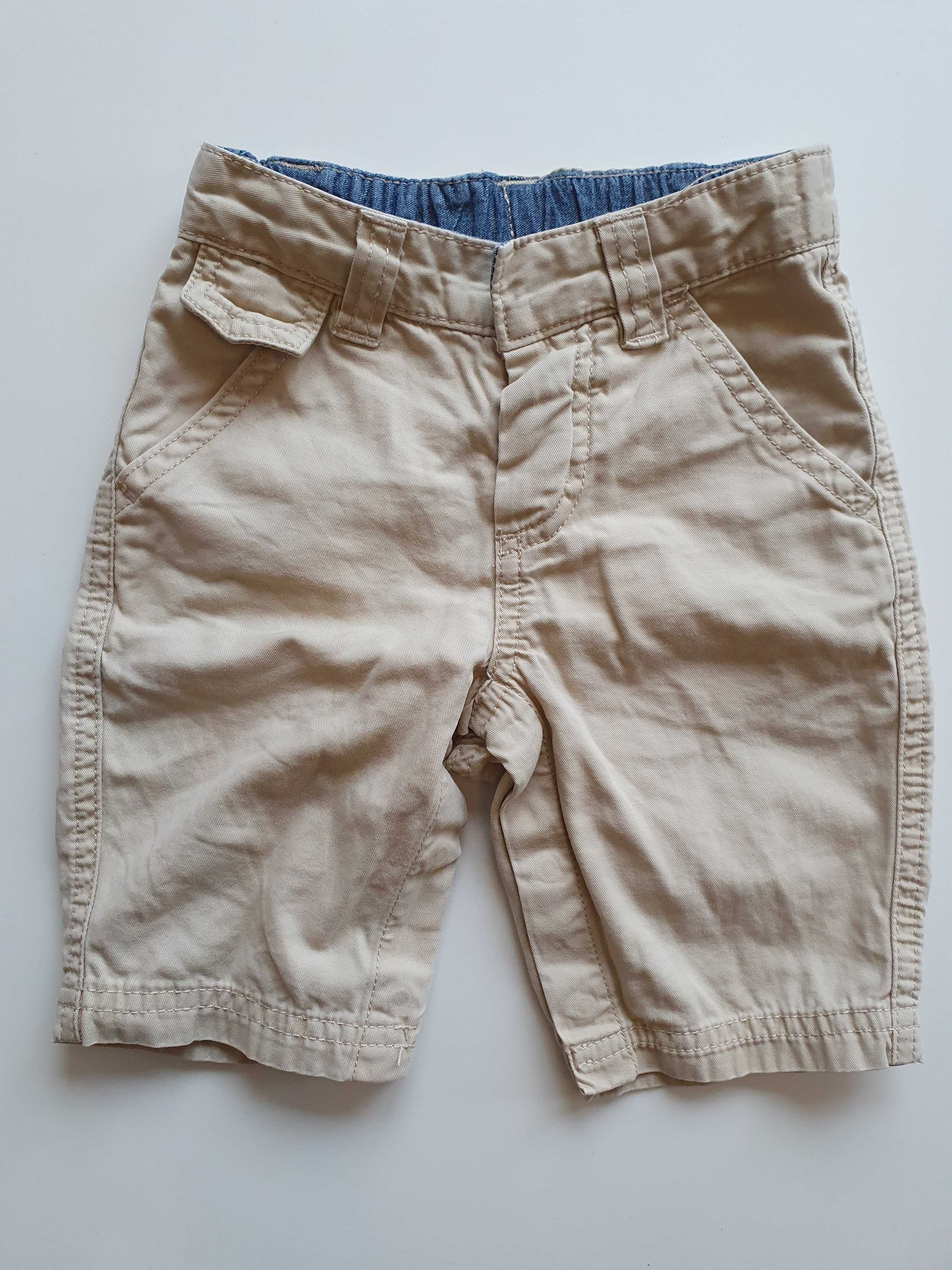 Spodnie Gap, eleganckie, beżowe, rozpinane na zatrzaski, roz 62-68