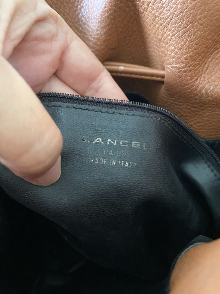 Mala de senhora Lancel vintage couro genuíno