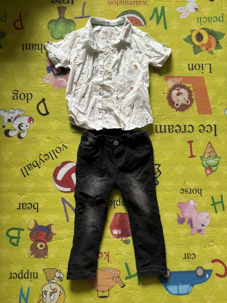 Сорочка та джинси (86 розмір та 12-18 місяців)