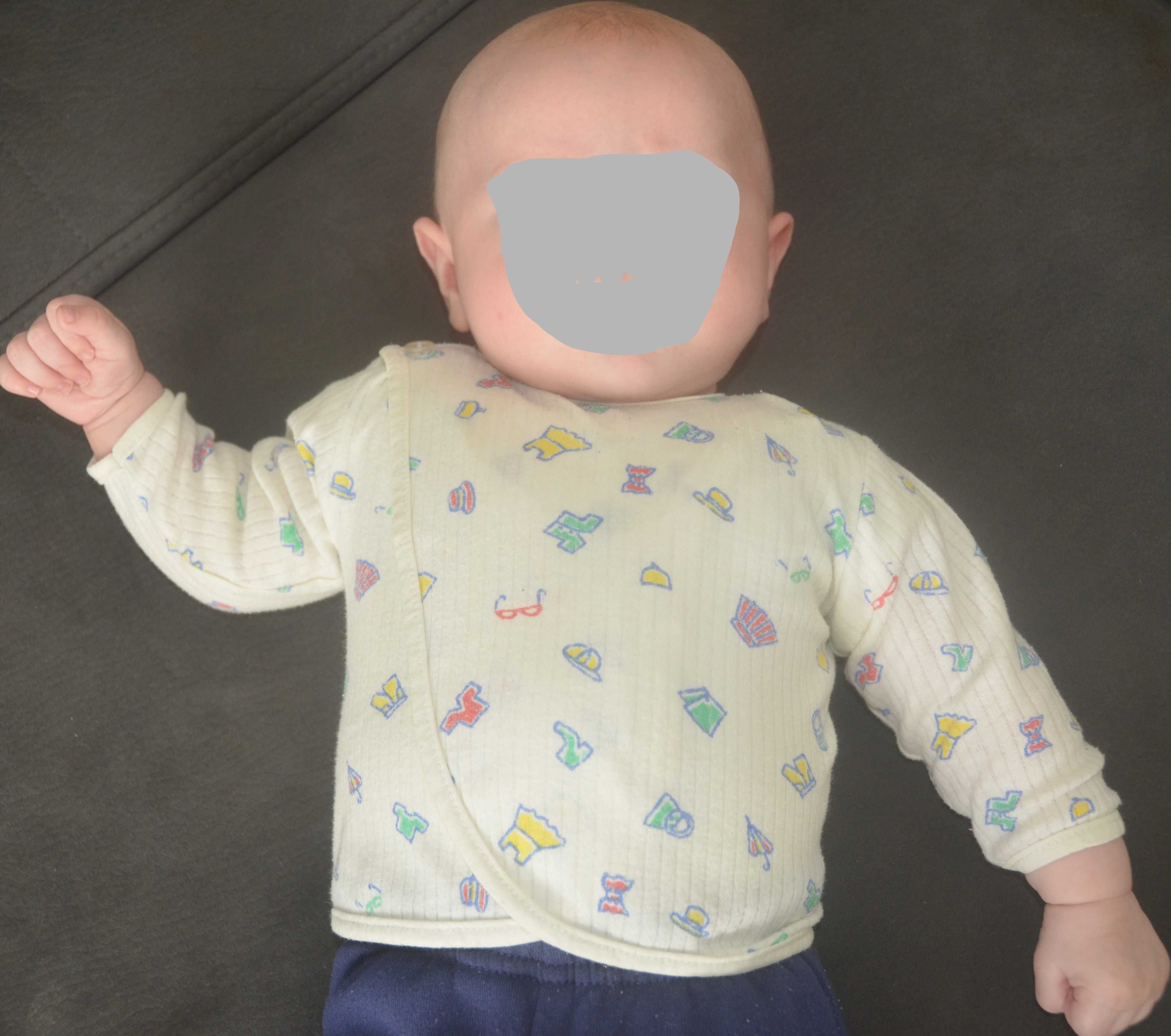 Zestaw 5szt Kaftaników i 5szt Czapeczek rozm.62