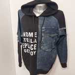 Mega bluza jeansowa z kapturem