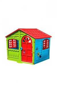 Nowy kolorowy Domek dla dzieci domowy ogrodowy otwierane drzwi i okna