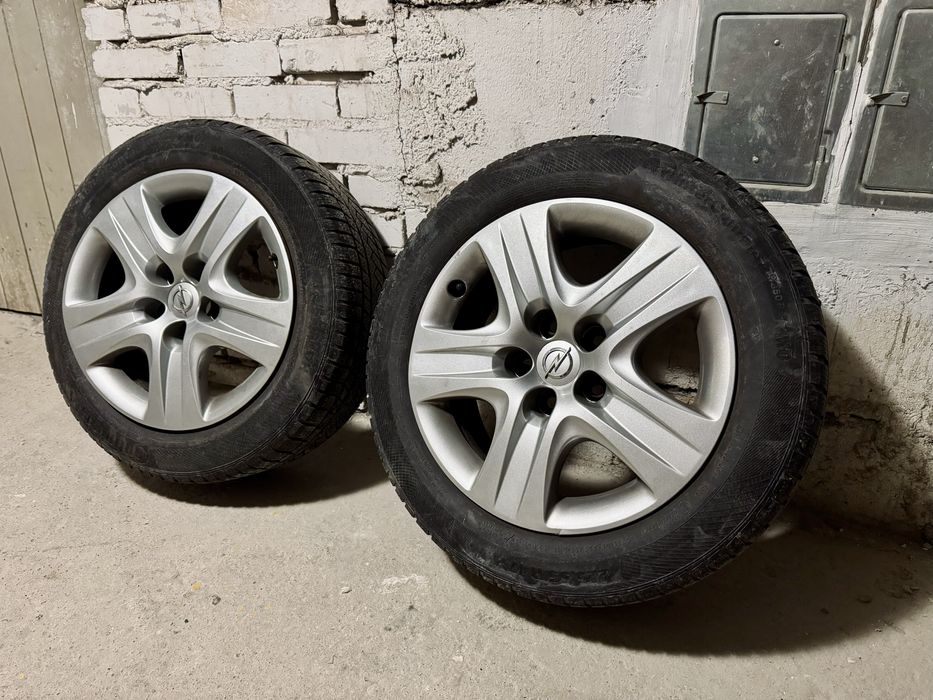 Koła Opel 5x120 17” Opony Zimowe Continetal 225/55 Oryginalne Kolpaki