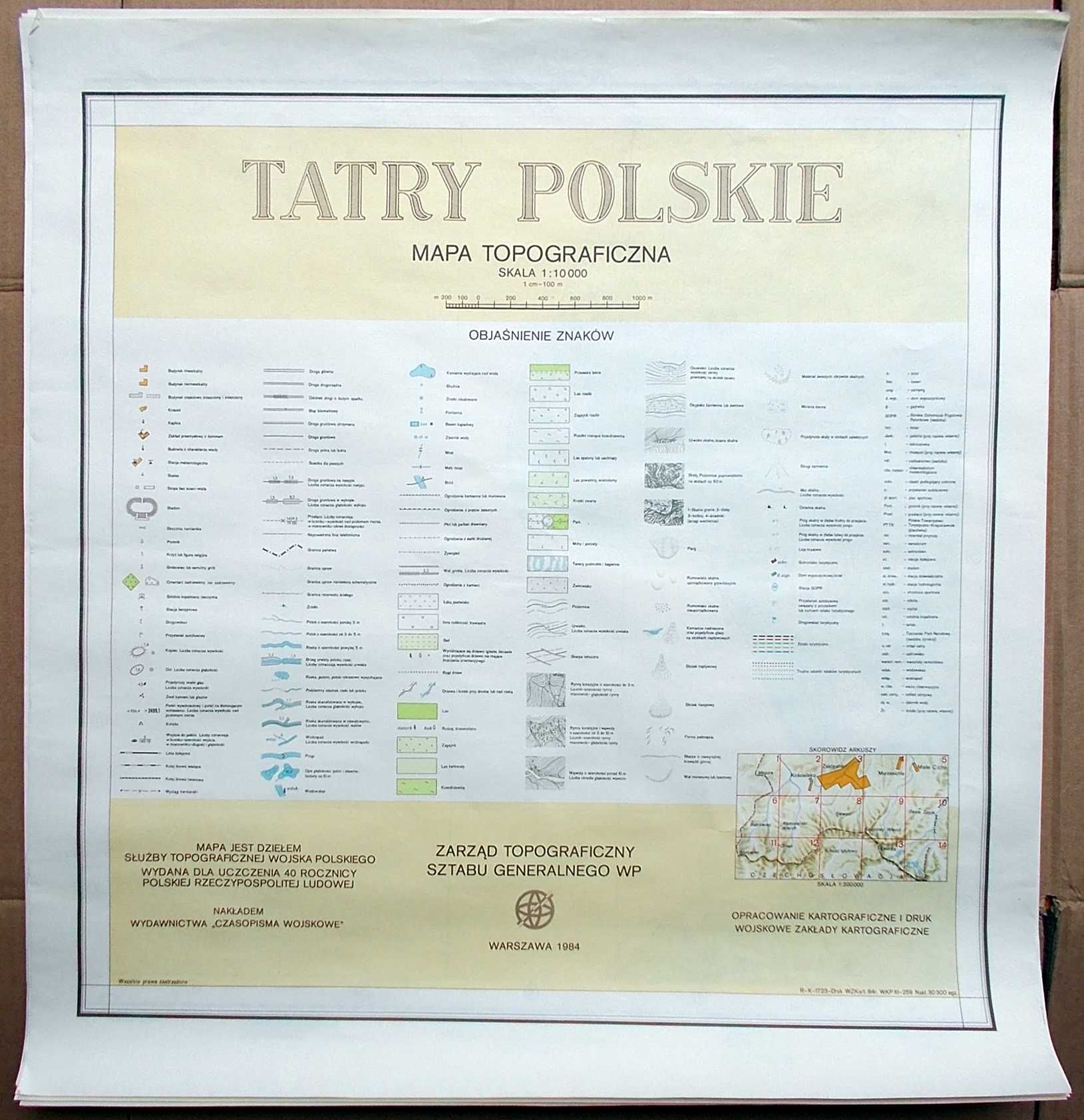 Tatry Polskie. Mapa topograficzna. 1984. Komplet 14 map.