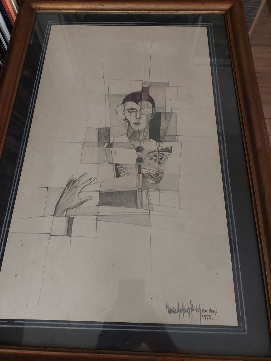 Grande quadro pintura  Maria Helena Reis assinado 1975