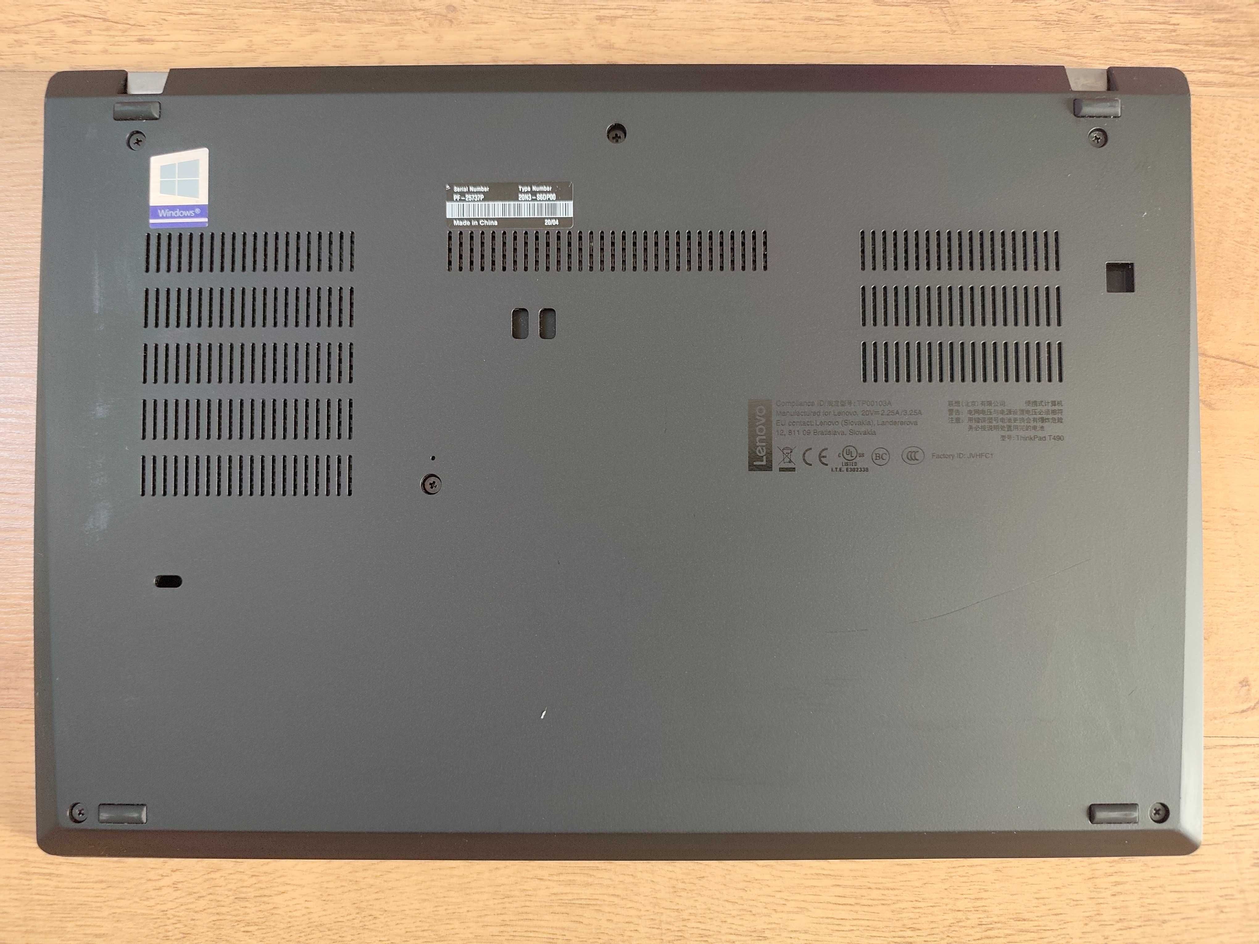 Lenovo ThinkPad T490 / i5-8365U / 16Gb DDR4 / 256Gb SSD / 14" IPS