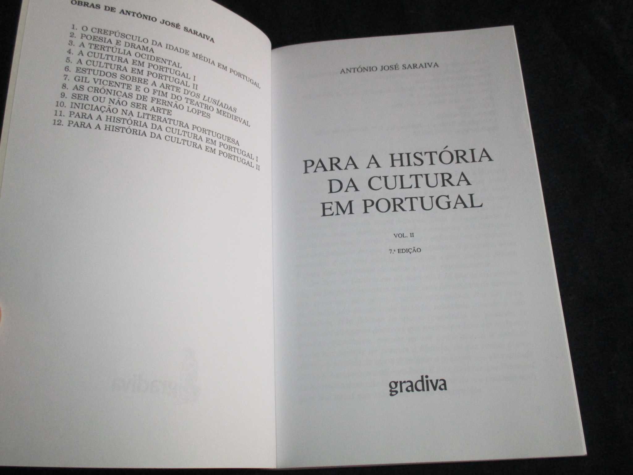 Livro Para a História da Cultura em Portugal II António José Saraiva