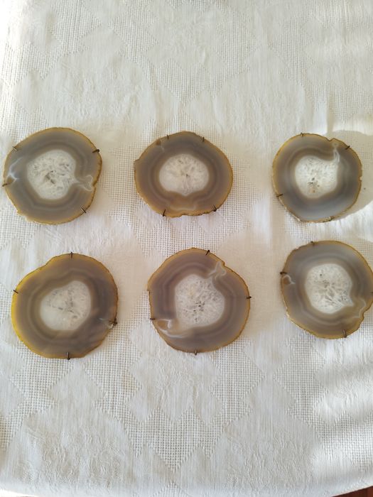 Peças de decoração - fatias de ágata